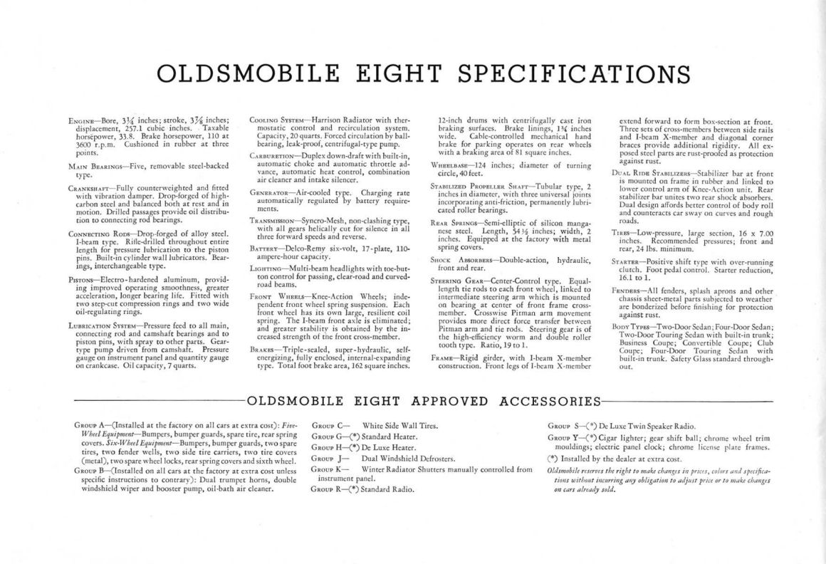 1937 Oldsmobile Eight Brochure Page 21
